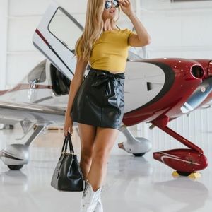 Black Leather Mini Skirt